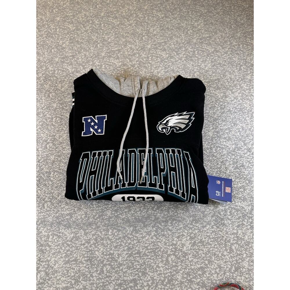 Philadelphia Eagles NFL Hoodie Mens Large - Ultra Game Black Gray Pullover NWT - Picture 8 of 10